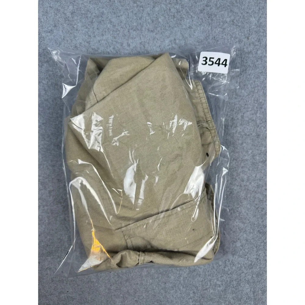 Banana Republic Cropped Cargo Pants Women's 8 Tan Linen Cotton High‎ Rise Casual